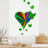 Rainbooghart en vlinder poster (Keuken)