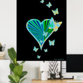 Rainbooghart en vlinder poster (Thuiskantoor)