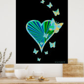 Rainbooghart en vlinder poster (Keuken)