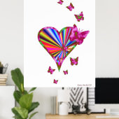 Rainbooghart en vlinder poster (Thuiskantoor)