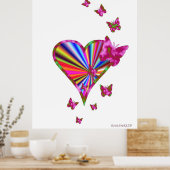 Rainbooghart en vlinder poster (Keuken)