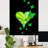 Rainbooghart en vlinder poster (Thuiskantoor)