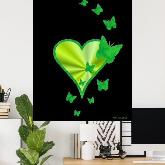 Rainbooghart en vlinder poster (Thuiskantoor)