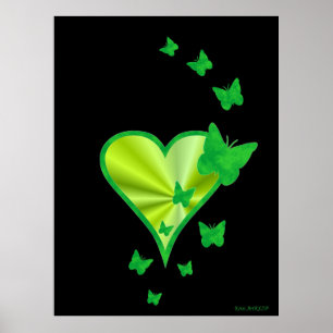 Rainbooghart en vlinder poster