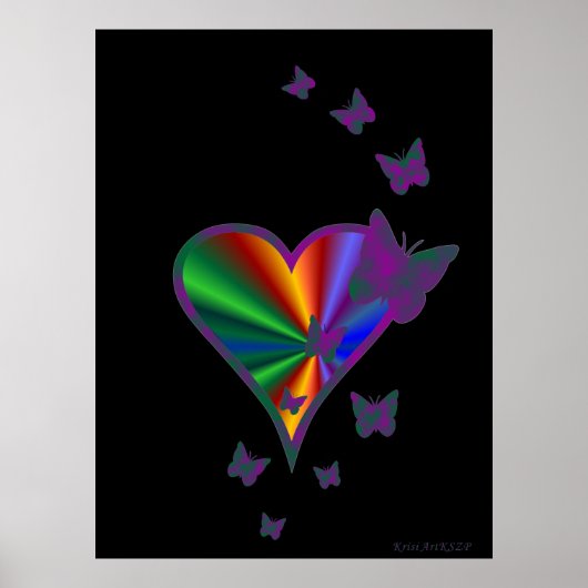 Rainbooghart en vlinder poster (Voorkant)