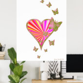 Rainbooghart en vlinder poster (Thuiskantoor)