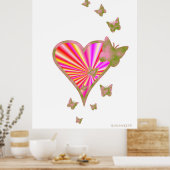 Rainbooghart en vlinder poster (Keuken)