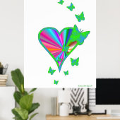 Rainbooghart en vlinder poster (Thuiskantoor)
