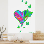 Rainbooghart en vlinder poster (Keuken)