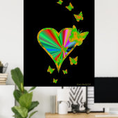 Rainbooghart en vlinder poster (Thuiskantoor)