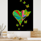 Rainbooghart en vlinder poster (Keuken)