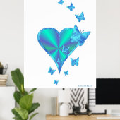 Rainbooghart en vlinder poster (Thuiskantoor)