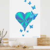 Rainbooghart en vlinder poster (Keuken)