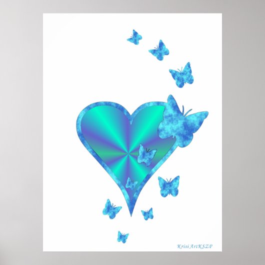 Rainbooghart en vlinder poster (Voorkant)