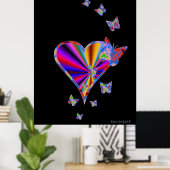Rainbooghart en vlinder poster (Thuiskantoor)