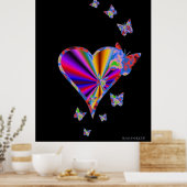 Rainbooghart en vlinder poster (Keuken)