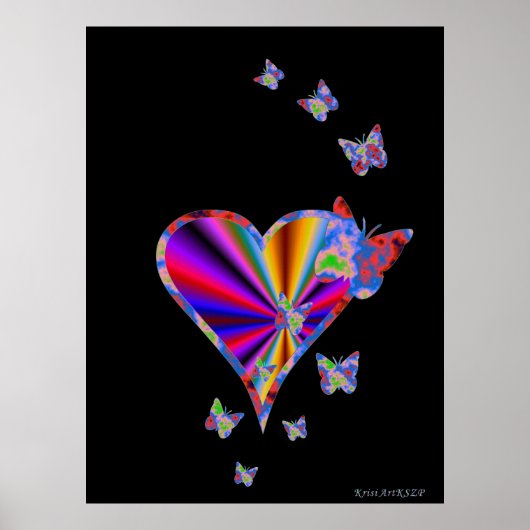 Rainbooghart en vlinder poster (Voorkant)