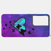 Rainbooghart en vlinder samsung galaxy hoesje (Achterkant horizontaal)