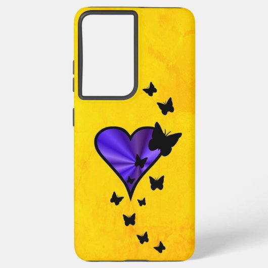Rainbooghart en vlinder samsung galaxy hoesje (Achterkant)