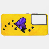 Rainbooghart en vlinder samsung galaxy hoesje (Achterkant horizontaal)