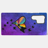 Rainbooghart en vlinder samsung galaxy hoesje (Achterkant horizontaal)