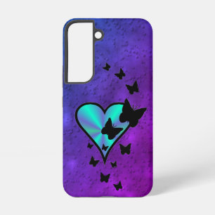 Rainbooghart en vlinder samsung galaxy hoesje