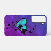 Rainbooghart en vlinder samsung galaxy hoesje (Achterkant horizontaal)