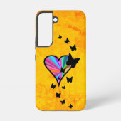 Rainbooghart en vlinder samsung galaxy hoesje (Achterkant)