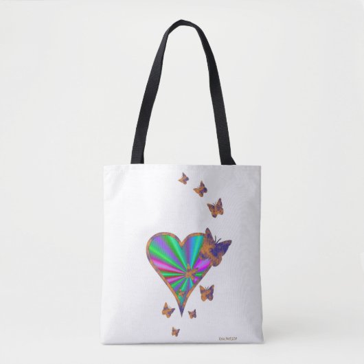 Rainbooghart en vlinder tote bag (Voorkant)
