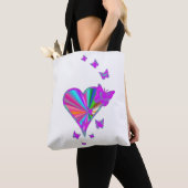 Rainbooghart en vlinder tote bag (Dichtbij)