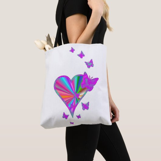 Rainbooghart en vlinder tote bag (Dichtbij)