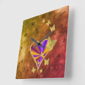 Rainbooghart en vlinder vierkante klok (Hoek)