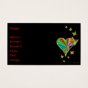 Rainbooghart en vlinder visitekaartjes