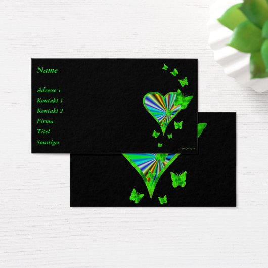 Rainbooghart en vlinder visitekaartjes (Bureau)