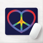 Rainbooghart, liefde, vredesbord muismat (Met muis)