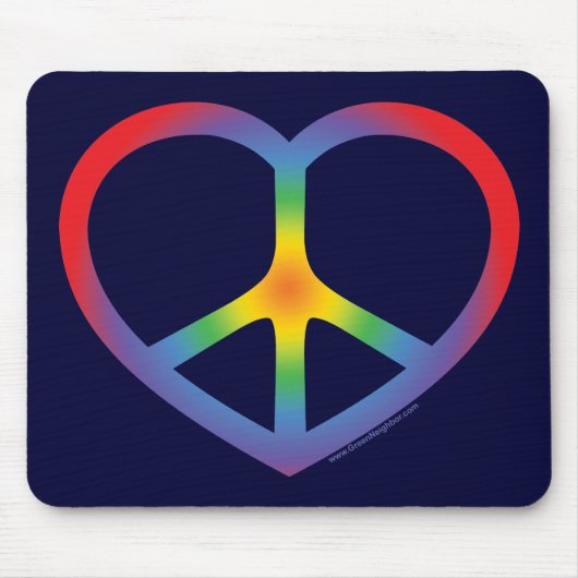 Rainbooghart, liefde, vredesbord muismat (Voorkant)