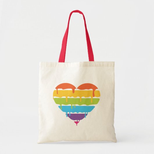 Rainbooghart met druppelverf tote bag (Voorkant)