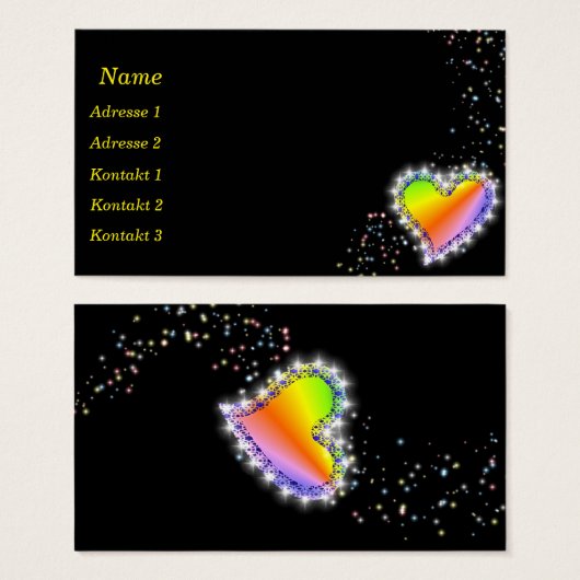 Rainbooghart met stervormige Visitekaartjes (Voorkant /achterkant)