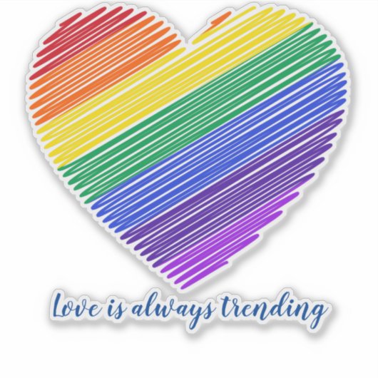 Rainbooghart, persoonlijke laptop-Sticker Sticker (Voorkant)