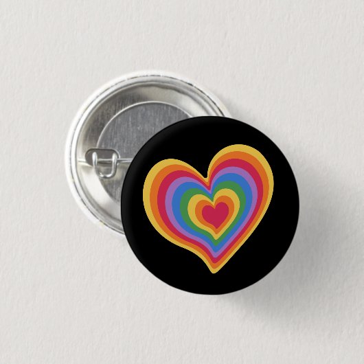 Rainbooghart. Pride gay love Ronde Button 3,2 Cm (Voorkant /achterkant)