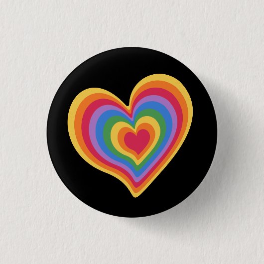 Rainbooghart. Pride gay love Ronde Button 3,2 Cm (Voorkant)