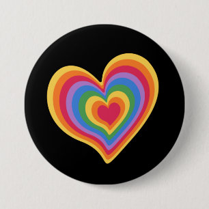 Rainbooghart. Pride gay love Ronde Button 7,6 Cm
