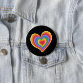 Rainbooghart. Pride gay love Ronde Button 7,6 Cm (In situ)