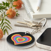 Rainbooghart. Pride gay love Sleutelhanger (Voorkant Rechts)