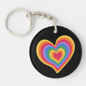 Rainbooghart. Pride gay love Sleutelhanger (Voorkant)