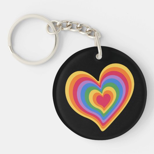 Rainbooghart. Pride gay love Sleutelhanger (Voorkant)