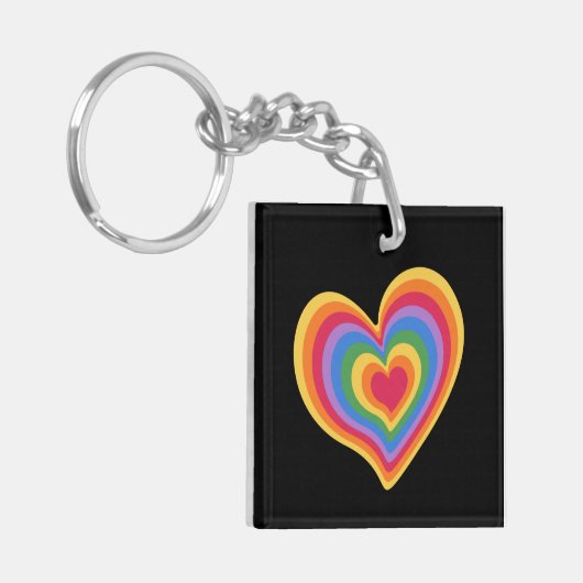 Rainbooghart. Pride gay love Sleutelhanger (Voorkant Links)