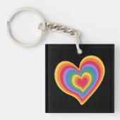 Rainbooghart. Pride gay love Sleutelhanger (Voorkant)