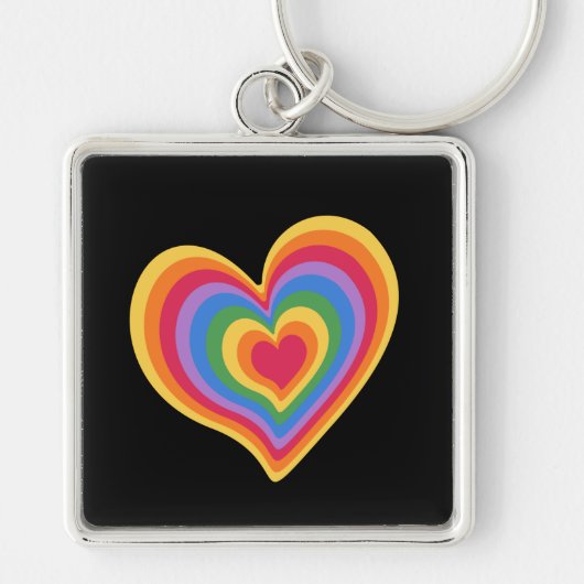 Rainbooghart. Pride gay love Sleutelhanger (Voorkant)
