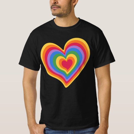 Rainbooghart. Pride gay love T-Shirt (Voorkant)